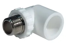 Уголок комбинированный PP-R 25мм х 1/2"НР белый
